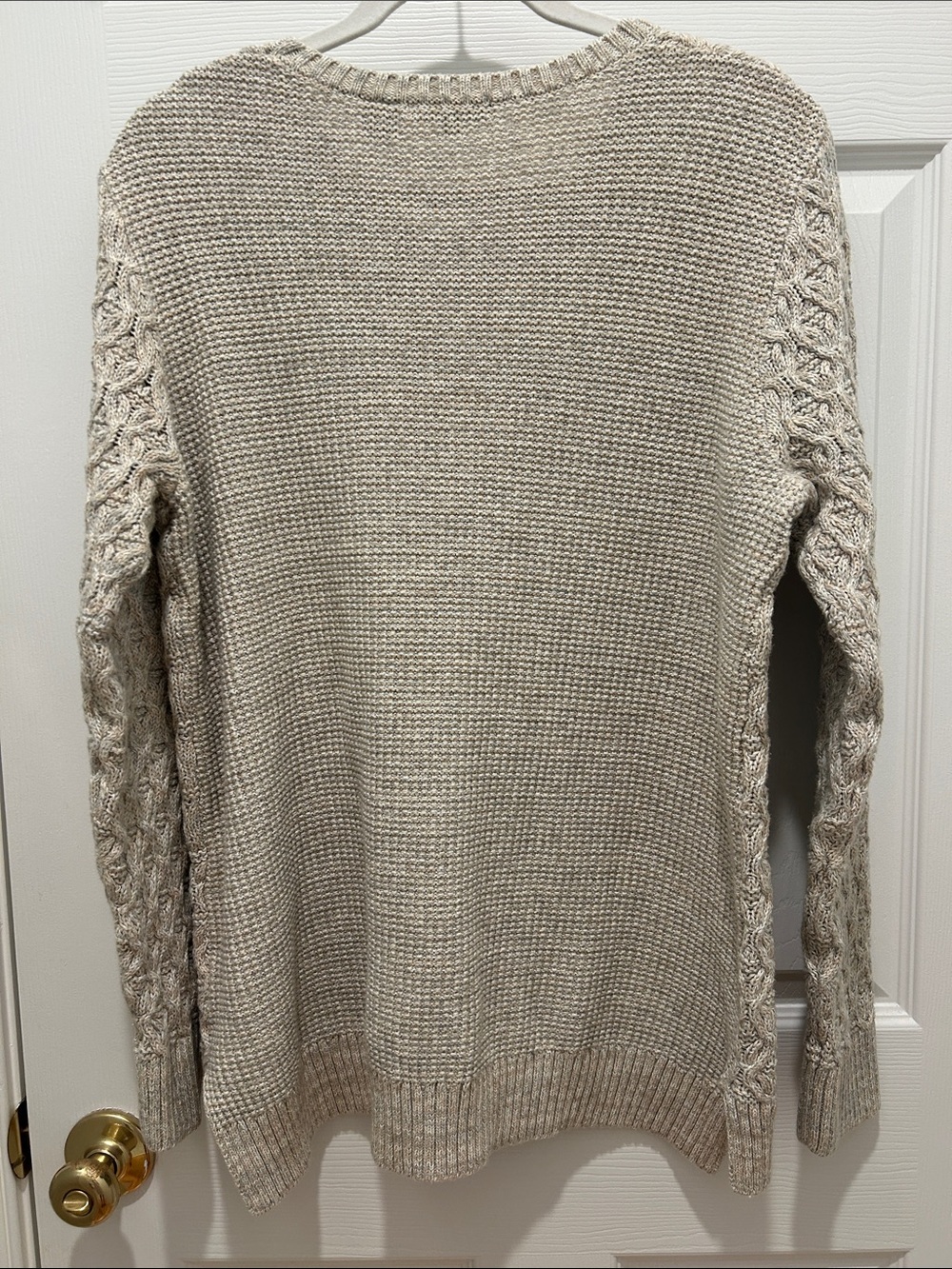 JEANNE PIERRE Cream Cable Knit Women's Sweater - Picture 2 of 3